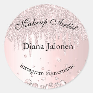 Gold Strikes Marmor Beauty Shop Rose Wellness-Cent Runder Aufkleber