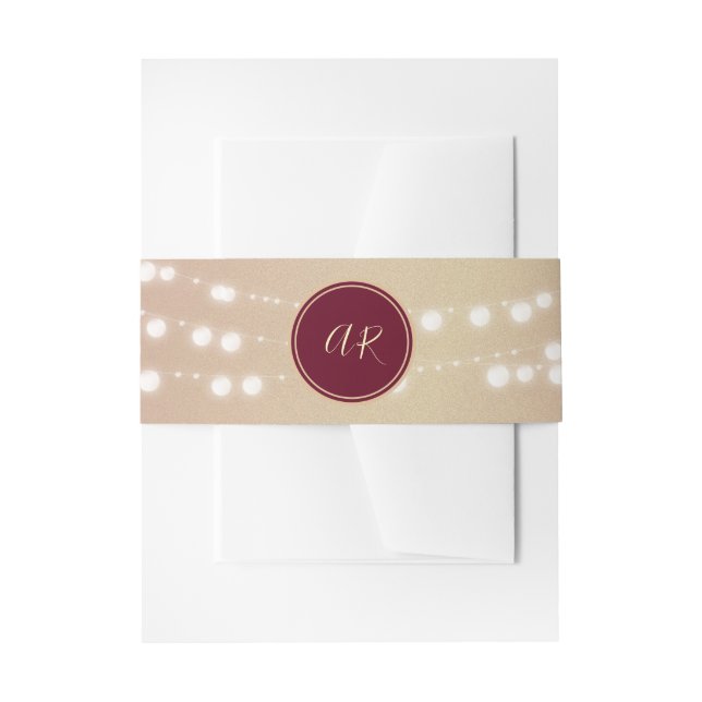 Gold String Lights Burgundy Wedding Bly Band (Vorderseite Beispiel)