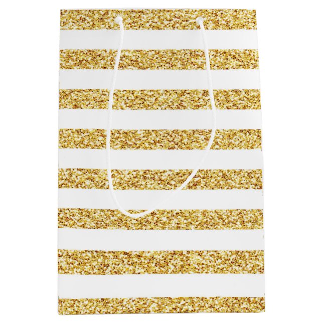 Gold Strip Geschenktasche Mittlere Geschenktüte (Vorderseite)