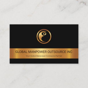 Gold Strip Gold Manpower Logo Rekrutierung Visitenkarte