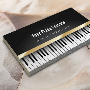 Gold Stripe Piano Lektionen Dunkle Visitenkarte