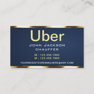 Gold stripe Taxi Driver Cab Transport blue QR CODE Visitenkarte