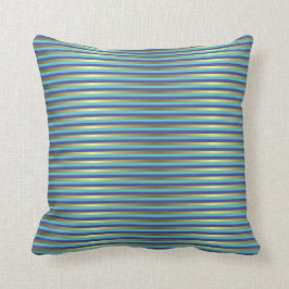 Gold Stripes Seeseeblau-Singrün Kissen