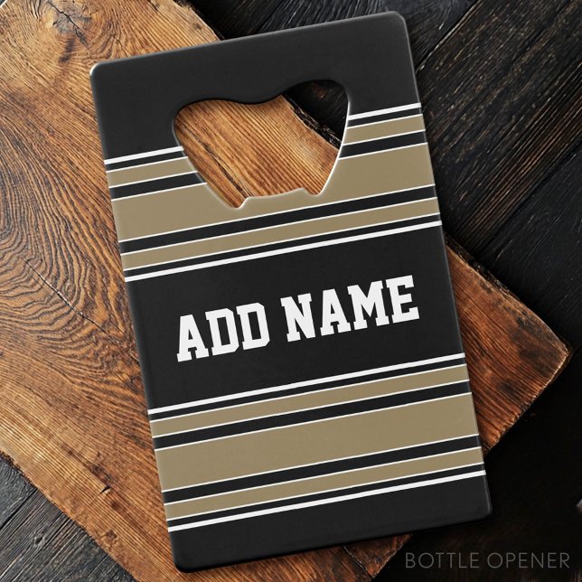 Gold Stripes Sports Jersey Name - KANN FARBE BEARB Geldkarten Flaschenöffner (Custom Bottle Opener)
