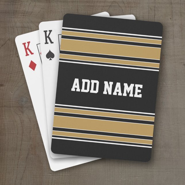 Gold Stripes Sports Jersey Name - KANN FARBE BEARB Spielkarten (Personalized Playing Cards - Sports Design)