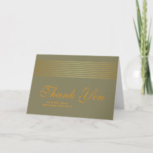 Gold Striping Sleek Vielen Dank Dankeskarte