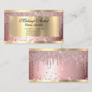 Gold Strokes Marmor Schönheitssalon Rose Spa Make- Visitenkarte