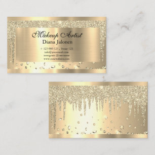 Gold Strokes Marmor Schönheitssalon Rose Spa Make- Visitenkarte