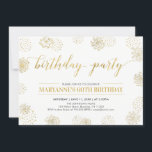 Gold Stylish Modern 50., 60. Geburtstagsparty Einladung<br><div class="desc">Feiern Sie Ihren besonderen Tag mit diesem stilvollen Geburtstagsgeschenk-Einladungs-Design mit einer schönen Typografie & Hintergrundmuster in Imitaten goldenen Textur.</div>