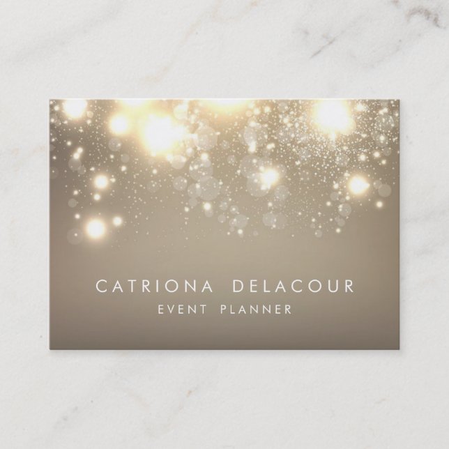 Gold Subtile Glitzer Bokeh Business Card | Chubby Visitenkarte (Vorderseite)