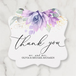 Gold Succulents Grüne Hochzeit Vielen Dank für Ihr Geschenkanhänger