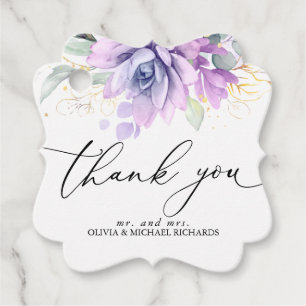 Gold Succulents Grüne Hochzeit Vielen Dank für Ihr Geschenkanhänger