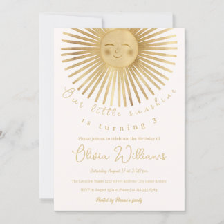 Gold Sun Happy Sunshine Einladung