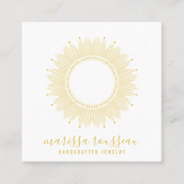 Gold Sun Imitate Foil Mandala Juwelier Designer Quadratische Visitenkarte