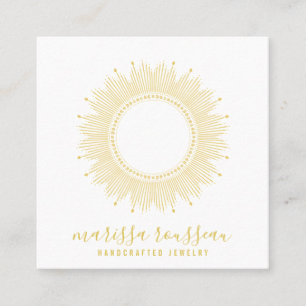 Gold Sun Imitate Foil Mandala Juwelier Designer Quadratische Visitenkarte