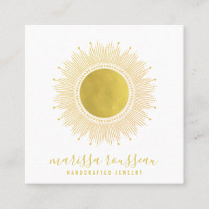 Gold Sun Imitate Foil Mandala Juwelier Designer Quadratische Visitenkarte