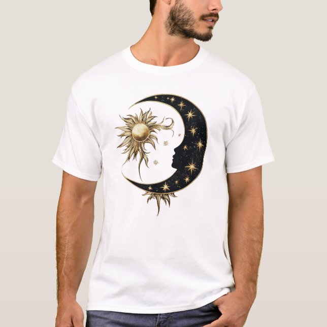 Gold Sun & Moon T - Shirt (Vorderseite)
