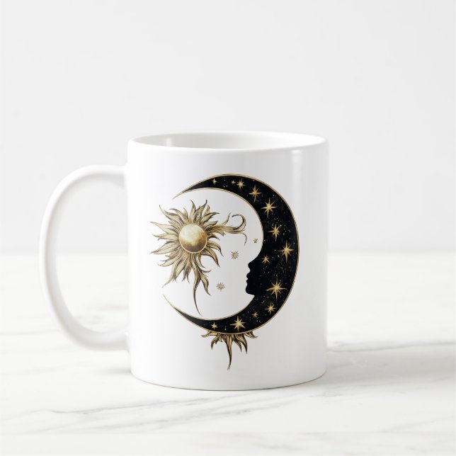Gold Sun & Moon Tasse (Links)