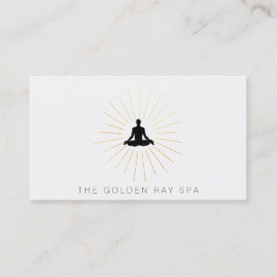 *~* Gold Sun Rays Man Meditus Lotus Pose Visitenkarte