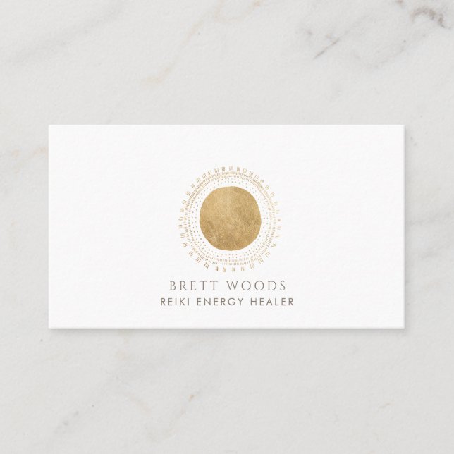 Gold Sun Reiki Energy Healer Visitenkarte (Vorderseite)