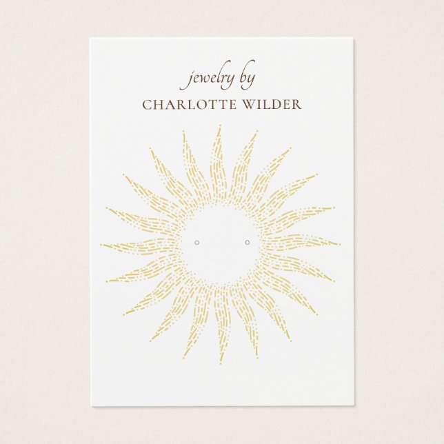 Gold Sunburst Circle Earring Display Card (Vorderseite)