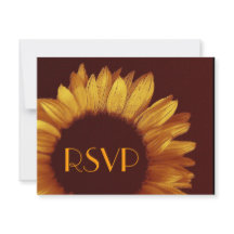 Gold Sunflower UAWG Wedding Response Card