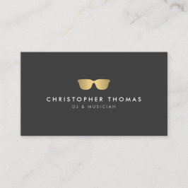 Gold Sunglasses DJ Business Card Visitenkarte