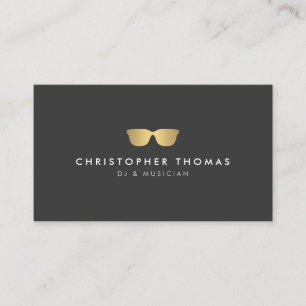 Gold Sunglasses DJ Business Card Visitenkarte