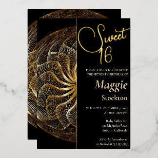 Gold Sweet 16 Einladung