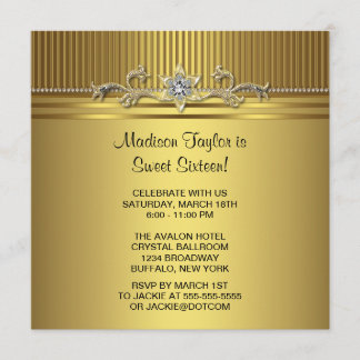Gold Sweet 16 Geburtstagsparty Einladung