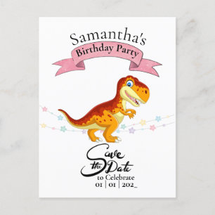 Gold T Rex, Alles Gute zum Geburtstag Mädchen  Postkarte