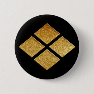 Gold Takeda Bishi Kamon Button