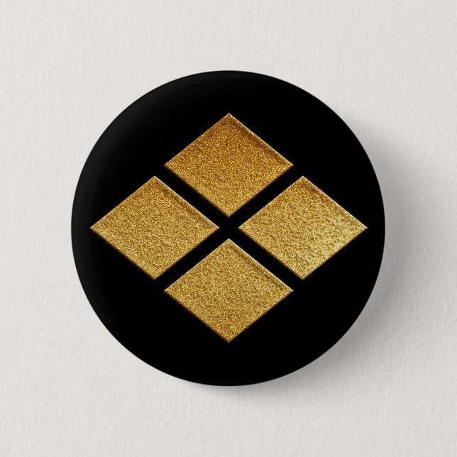 Gold Takeda Bishi Kamon Button (Vorderseite)