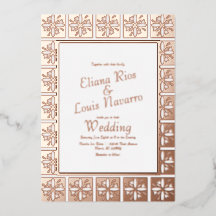 Gold Talavera Mexican Spanish Wedding gepresst