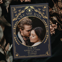 Gold Tarot Gothic Wedding Foto Save the Date