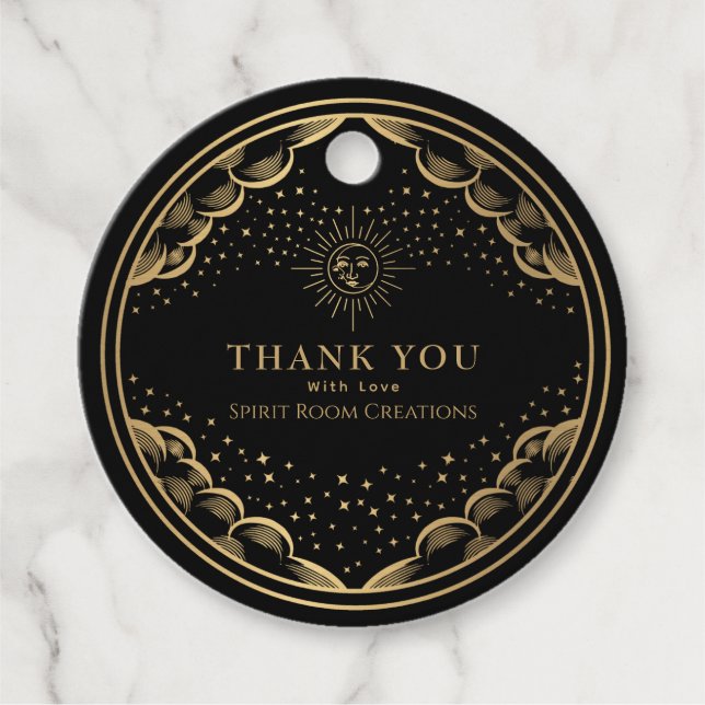 Gold Tarot Vielen Dank für Ihr kleines Unternehmen Geschenkanhänger (Vorderseite)