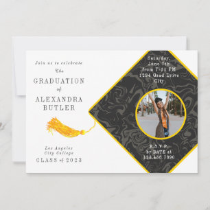 Gold Tassel Class of 2023 Foto Script Abschluss Einladung