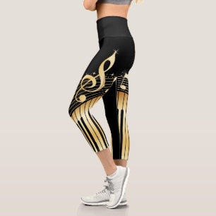 Gold-Tastatur Capri Leggings