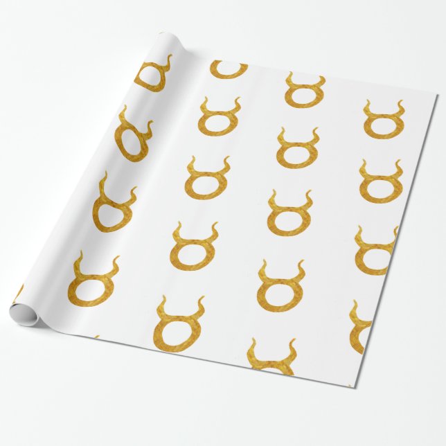 Gold Taurus Zodiac Astrologie Zeichen Geschenkpapier (Ungerollt)