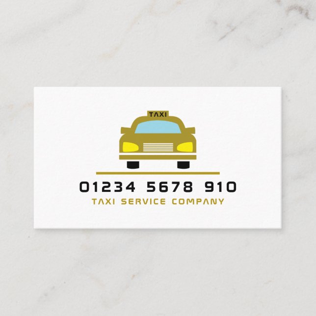 Gold Taxi Cab Logo, Preisliste Visitenkarte (Vorderseite)