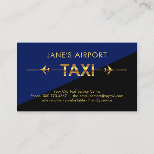 Gold Taxi Flughafen Flugzeug Startbahn Visitenkarte