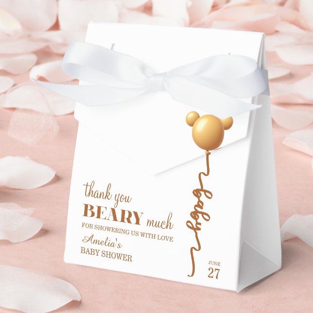 Gold Teddy Balloon Beary Thanks Neutral Geschenkschachtel (Von Creator hochgeladen)