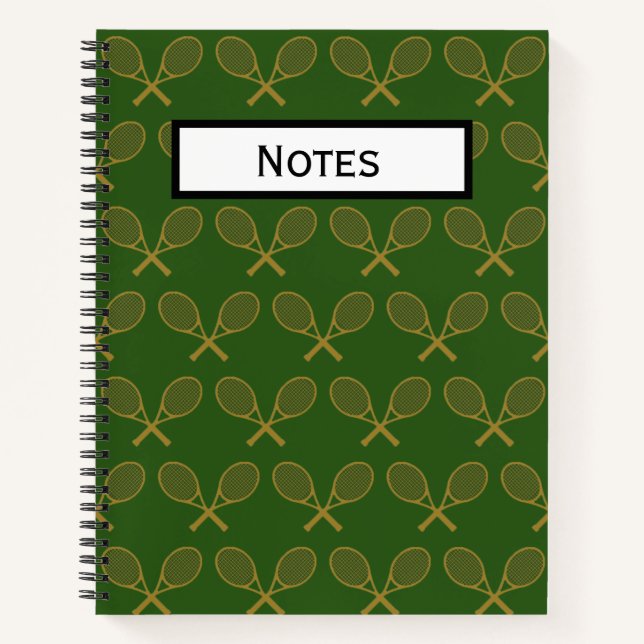 Gold Tennis Racket Notizbuch (Vorderseite)