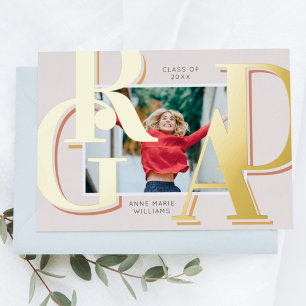 Gold Terracotta Grad Foto Abschluss Ankündigung