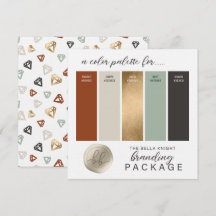 Gold Terracotta & Minze Green Color Palette Card