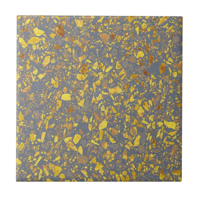 Gold Terrazzo Pattern Fliese (Vorderseite)
