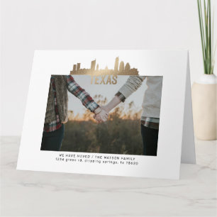 Gold texas Staat Moving Announccard Karte
