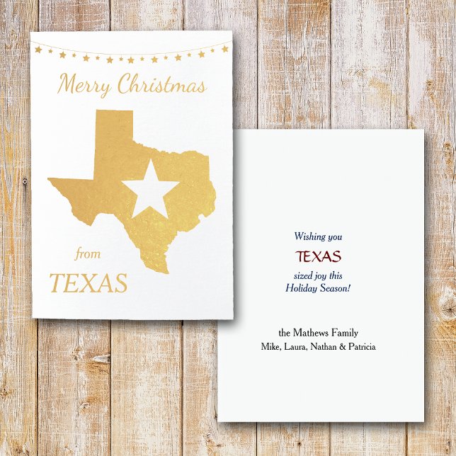 Gold Texas Star Weihnachten Folienkarte (Von Creator hochgeladen)