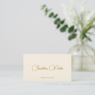 Gold Text Handgeschriebener Name Luxus Unterschrif Visitenkarte