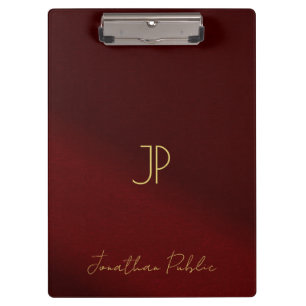 Gold Texttypografie Skript Name Monogramm Elegant Klemmbrett